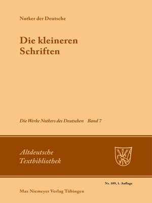 cover image of Die kleineren Schriften
